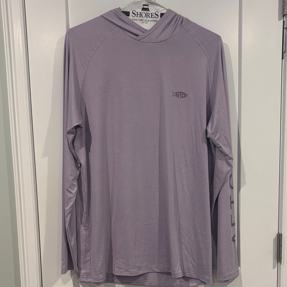 AFTCO Mens Performance Long Sleeve Hooded Shirt Large - Picture 1 of 7
